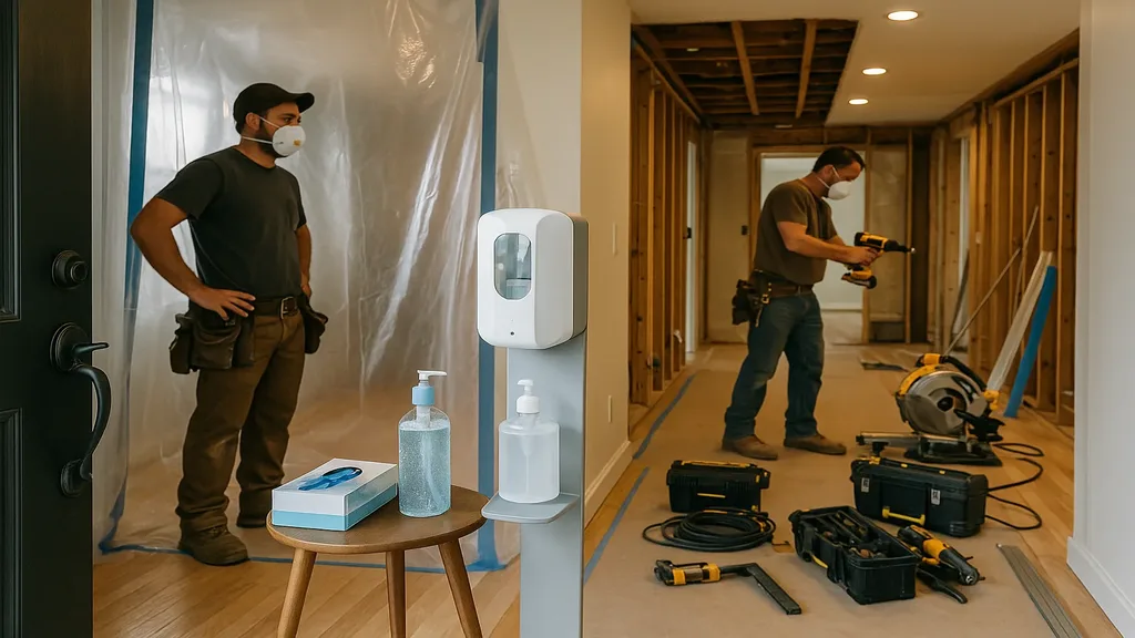 JVR Complete renovation crew working with enhanced safety protocols during COVID-19 on a Niagara home project